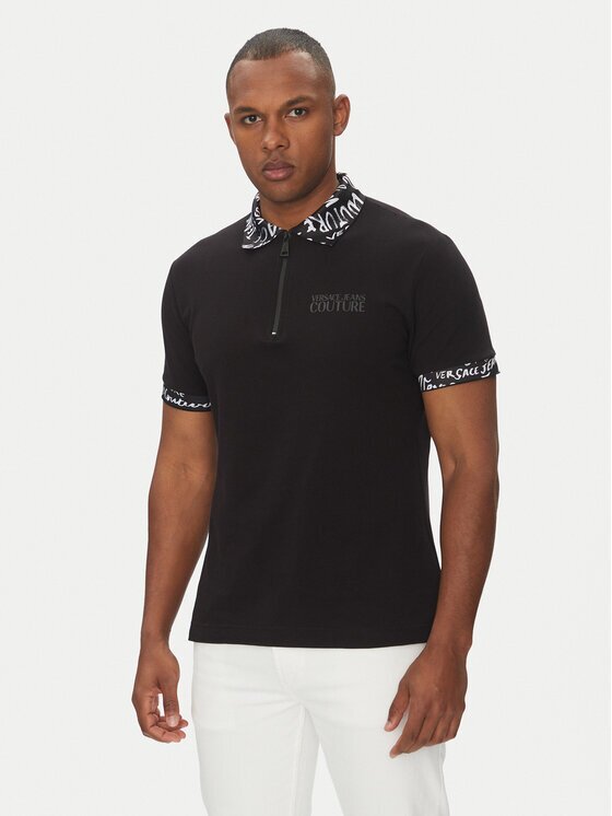 Versace Jeans Couture Тениска с яка и копчета 78GAGT02 Regular Fit