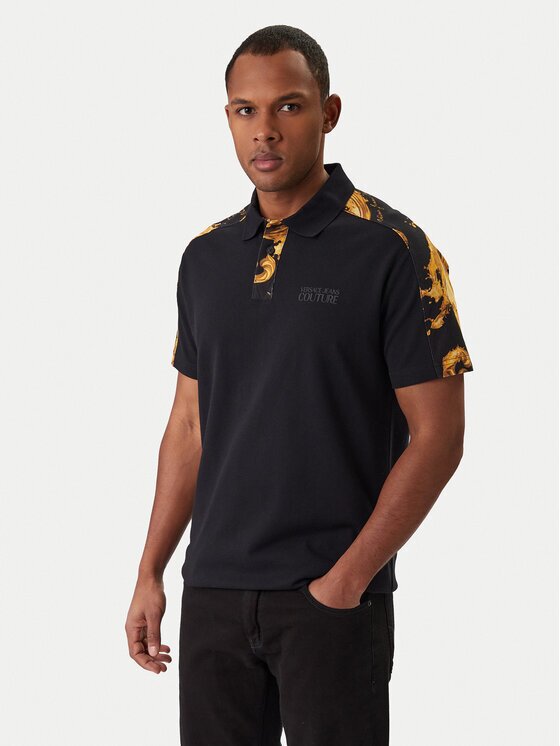 Versace Jeans Couture Тениска с яка и копчета 80GAG6R1 JS549 Regular Fit