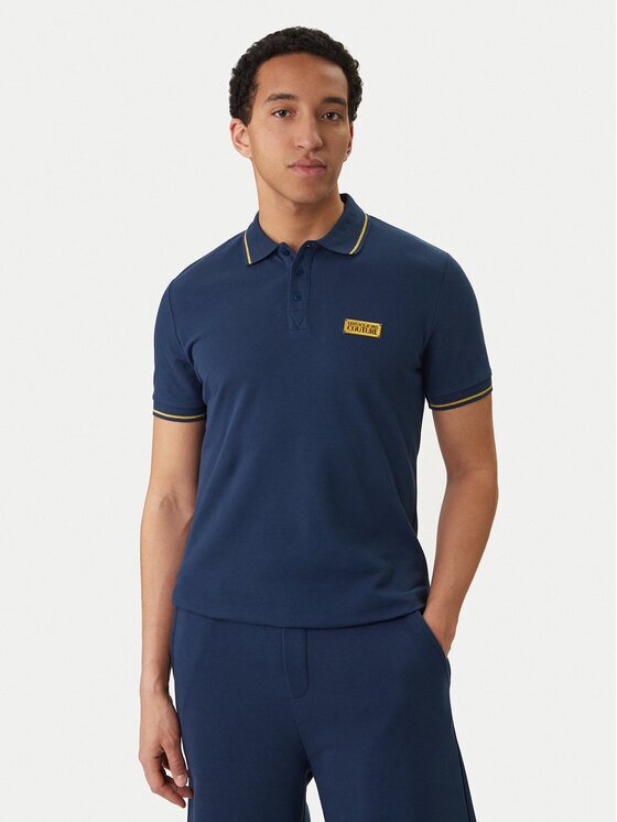 Versace Jeans Couture Тениска с яка и копчета 80GAGT05 CJ01T Slim Fit