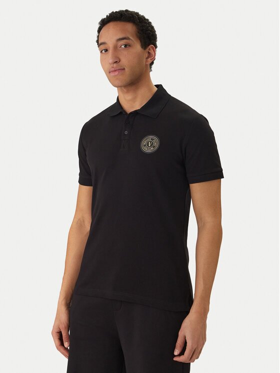 Versace Jeans Couture Тениска с яка и копчета 80GAGT19 CJ01T Regular Fit
