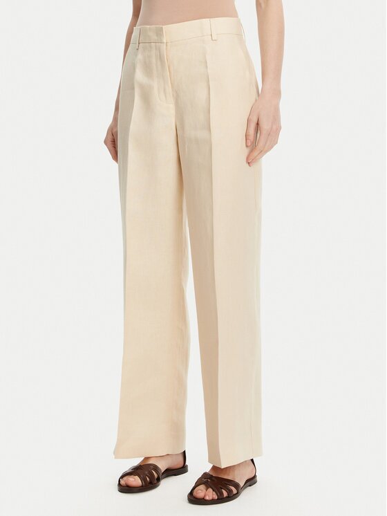 Weekend Max Mara Текстилни панталони Malizia 2515131052 Екрю Regular Fit